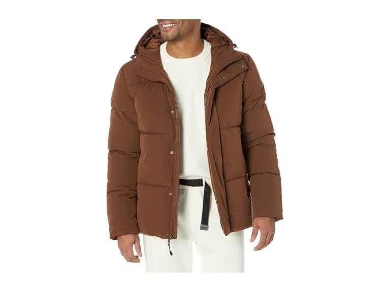 Amazon Essentials Men's Mid-Length Hooded Puffer Coat