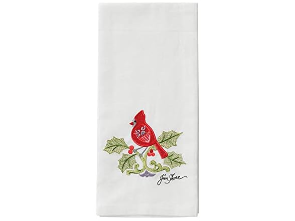 Jim Shore Heartwood Creek Christmas Cardinal Tea Towel