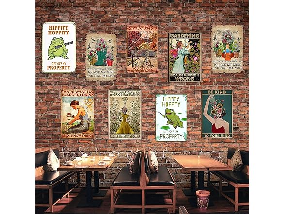 Vintage Metal Tin Sign-Into The Garden