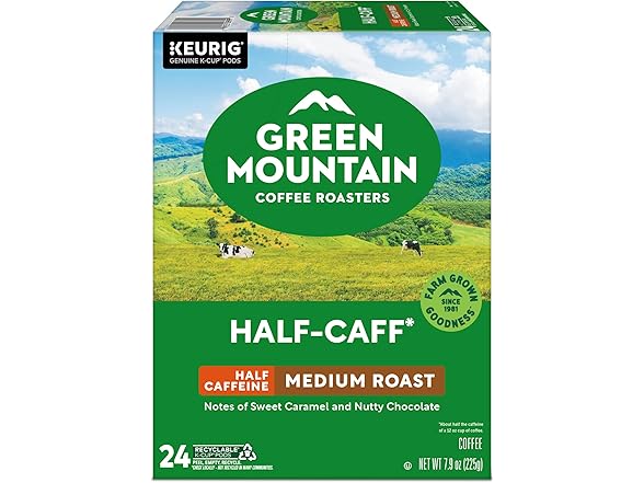 Green Mountain Coffee Roasters Half Caff Coffee, 96 Count