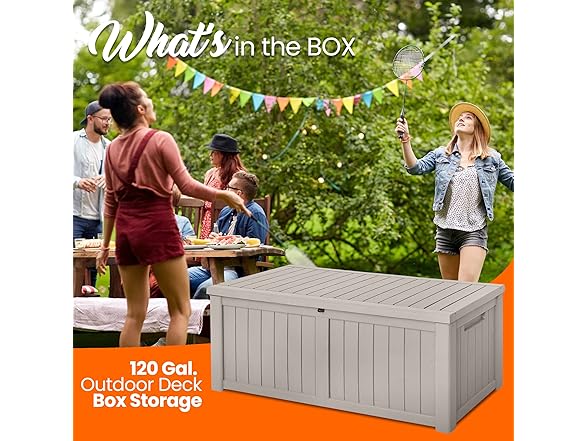 SereneLifeHome 120-Gallon Deck Storage Box 