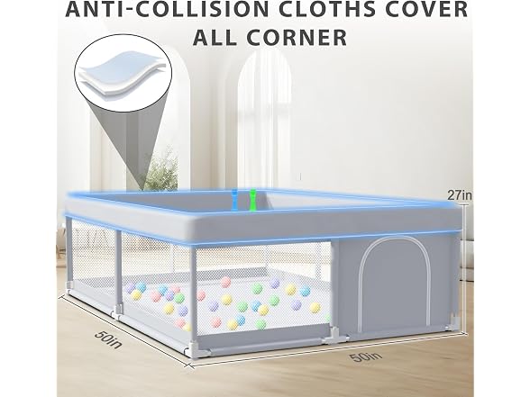 XVISHX 50x50" Baby Playpen