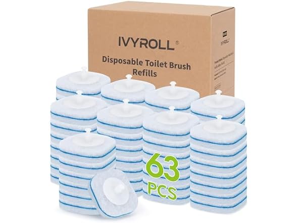 63 Count Disposable Toilet Brush Heads