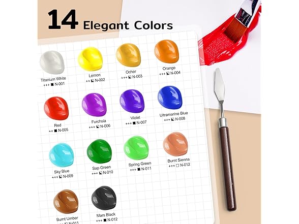 Color More 14 Colors Acrylic Paint Set
