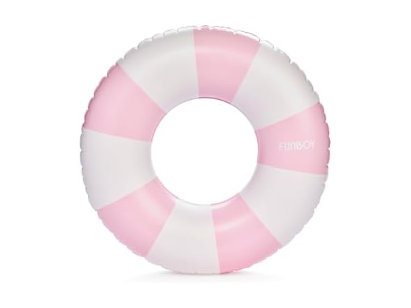 FUNBOY Vintage Pink Stripe Inflatable Kids Pool Float Tube 34"
