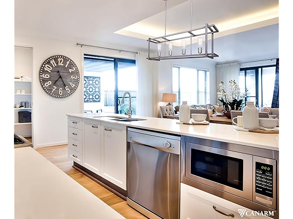 4 Light Chandelier Grey 33"W