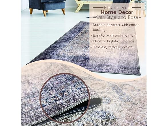 L'Baiet Jasmine Grey 8x10 Runner Rug