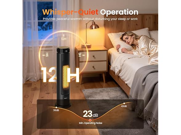 FLANUR Space Heater Black 24 Inch