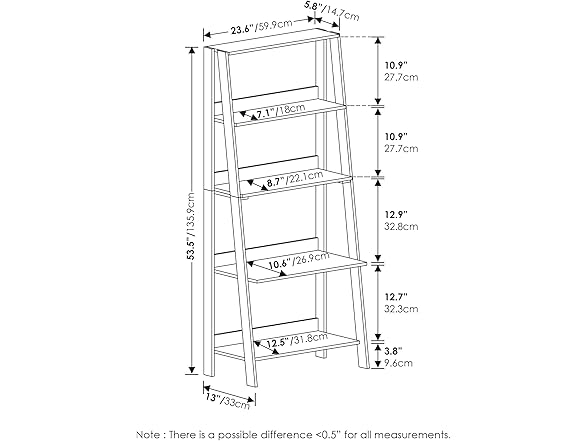 Furinno Ladder Bookcase Display Shelf