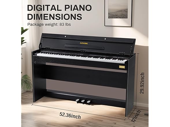 AODSK 88-Key Weighted Hammer Action Digital Piano
