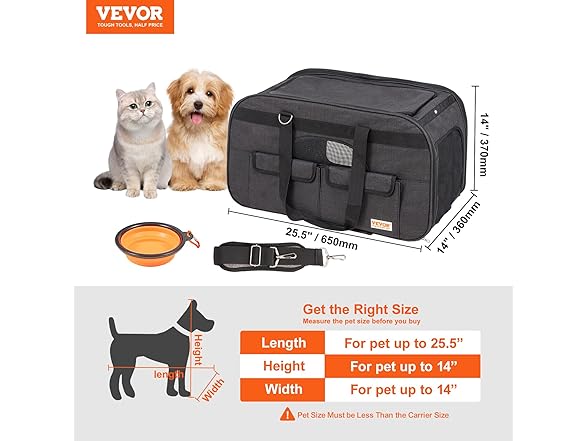 VEVOR Cat Carrier with Wheels