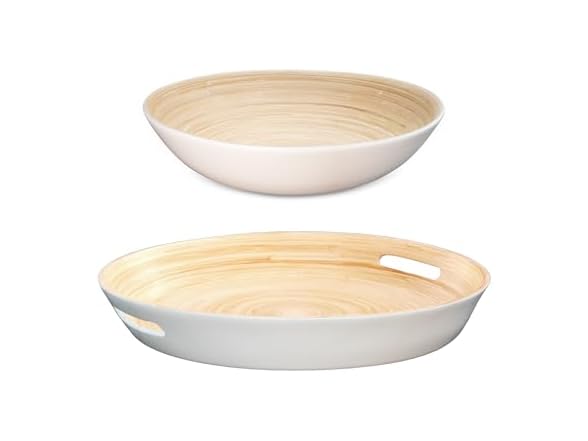 LEXA 2-Piece Handcrafted Bamboo Entertaining Set