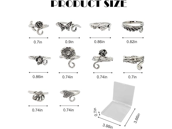 Qoyapow 10pcs Crochet Ring for Fingure