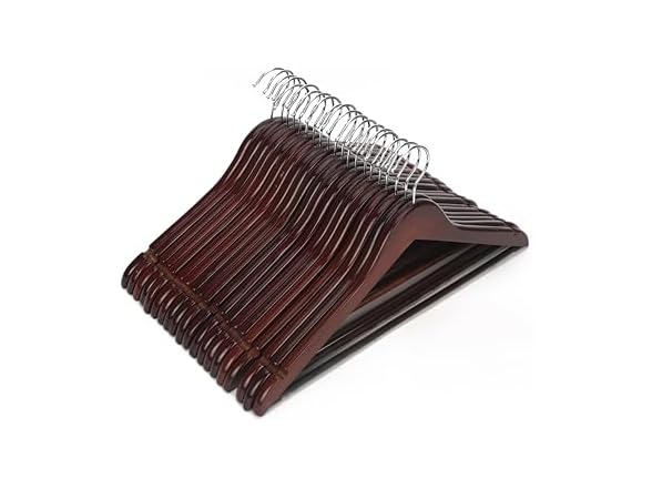JS HOME Premium Wooden Hangers 20 Pack