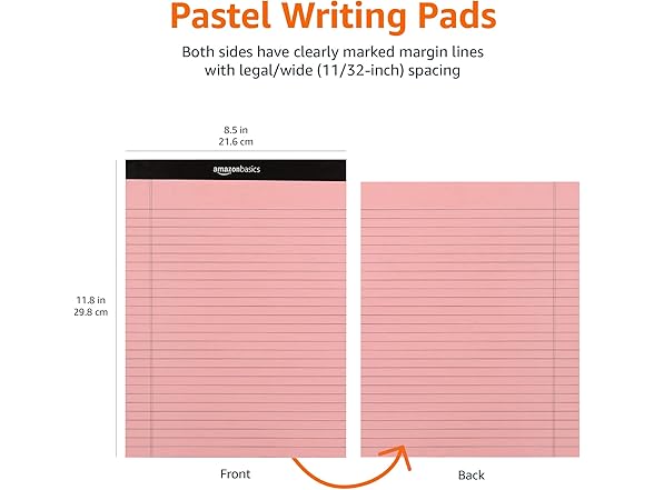 Wide Ruled 8.5 x 11.75-Inch Lined Writing Note Pads - 6-Pack
