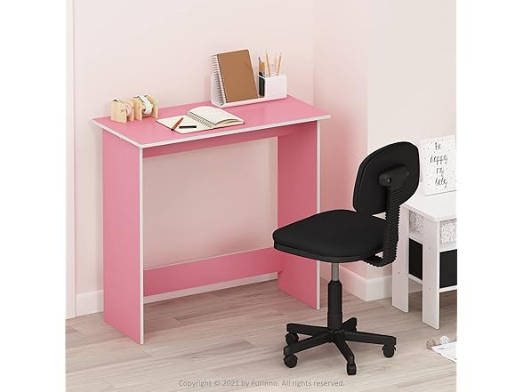 FURINNO Simplistic Study Table, Pink, 15