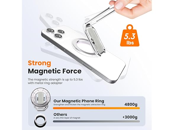 HYCZAAE Silver 4-in-1 Phone Grip Stand