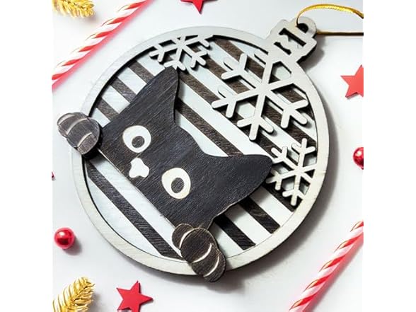 2025 Black Cat Christmas Tree Hanging