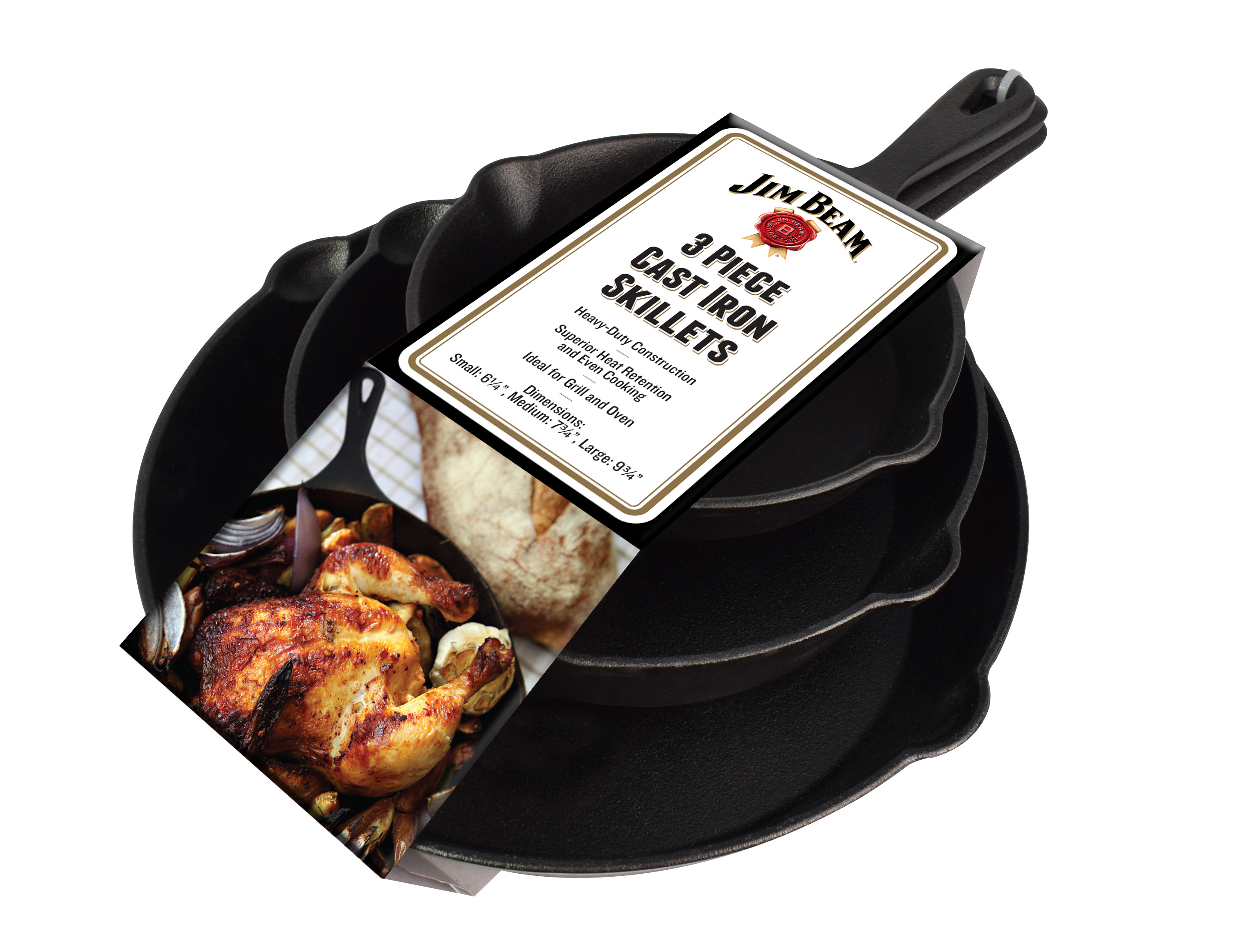 Jim Beam Cast Iron Skillets (Set of 3) - Gallery 7