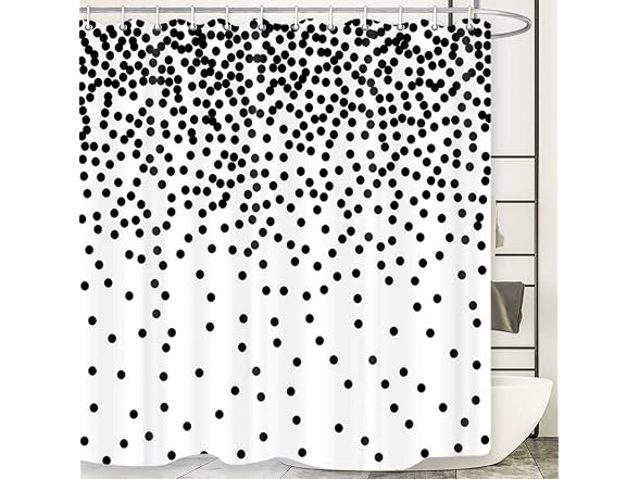 Funny Black and White Shower Curt, Simple