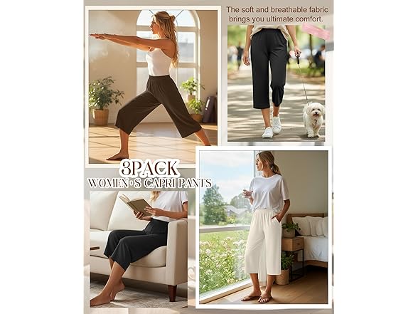Women’s Capri Sweatpants 3 Pack