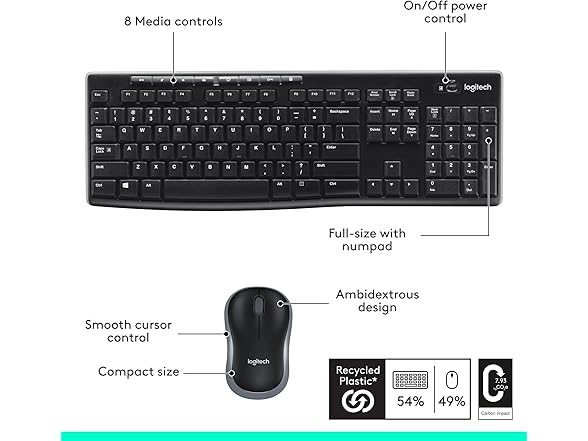 Logitech MK270 Wireless Keyboard and Mouse Combo