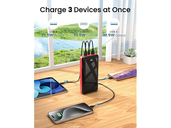 LOOPEAK 50000mAh Power Bank 22.5W 3-Out