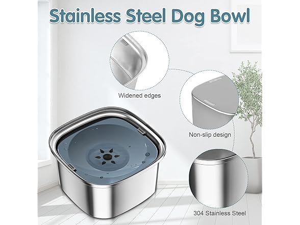 UPSKY 0128-3L Dog Water Bowl-Blue