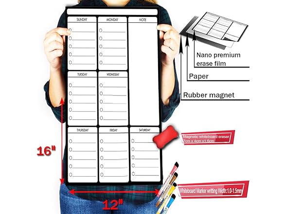 Magnetic Dry Erase 8 Magnets and Eraser Markers