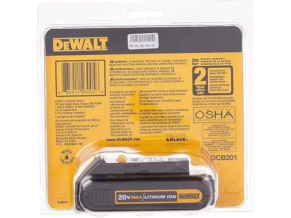 Dewalt DCB201 2PK 20V MAX Battery, Compact 1.5Ah