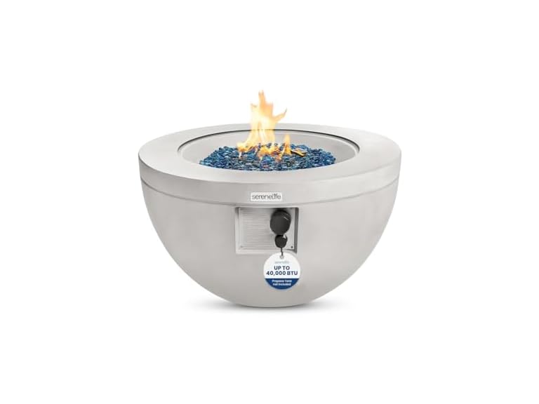 SereneLife SLNFBAL7 Propane Fire Pit Table