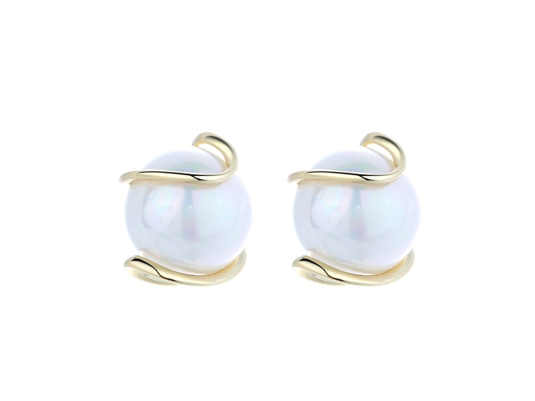 AAA IGT-DAAS-DEBS5817-G Cultured Pearl Caged Studs Gold 