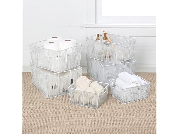 happimess Nesting Wire Metal Storage Baskets for Shelves Set of 6
