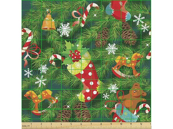Ambesonne Christmas Fabric by The Yard
