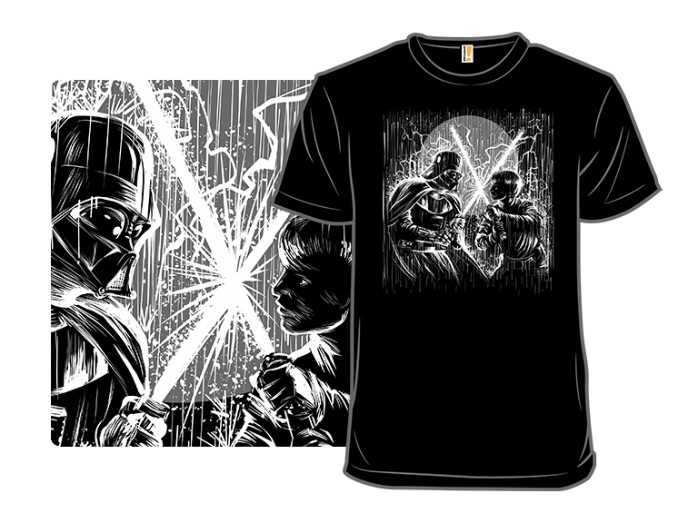 Father and Son Under the Rain