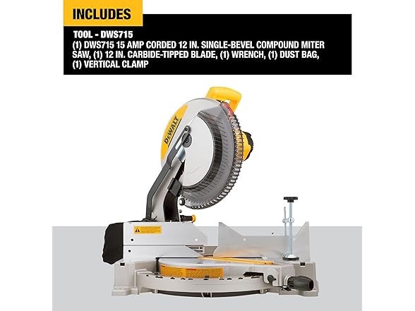 Dewalt DWS715 DEWALT 12-Inch Miter Saw, 15-Amp, Single Beve