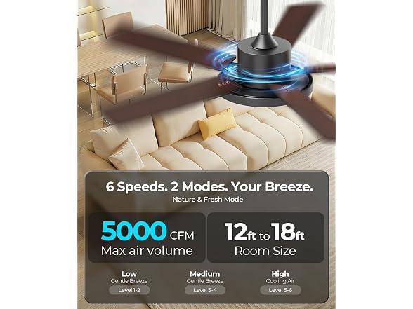 RGBCW Smart 52" 2600LM LED Ceiling Fan Light with Remote