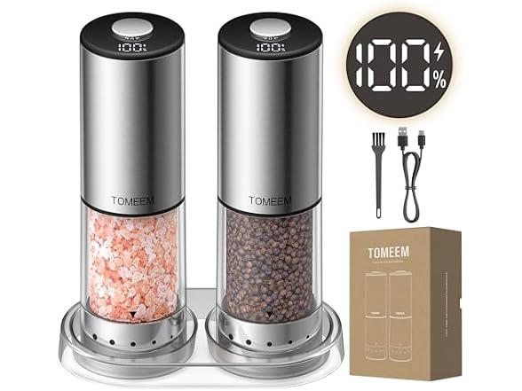 TOMEEM Electric Salt & Pepper Grinders