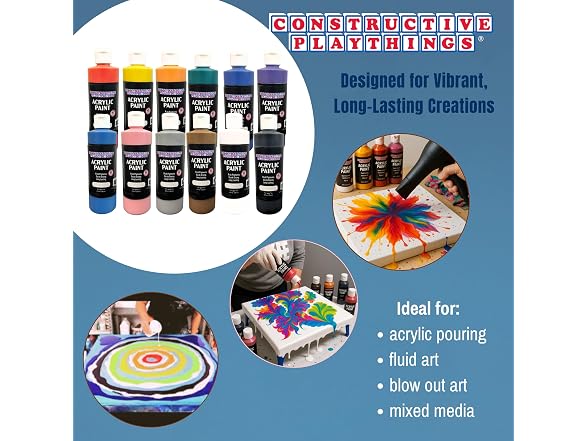 Constructive Playthings Acrylic Paint Set 12Pk