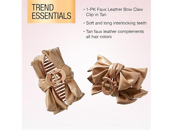 Scunci by Conair faux leather bow claw clip