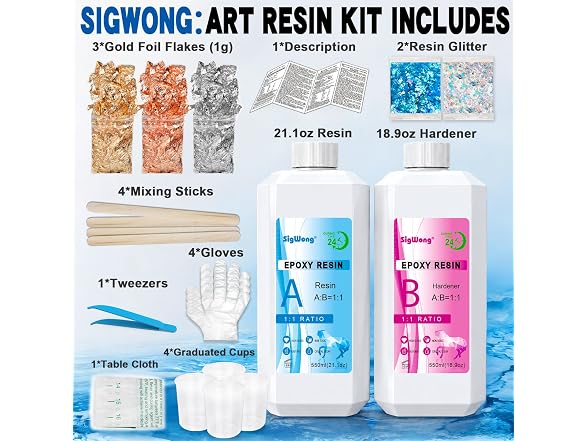 SigWong Epoxy Resin 40OZ Clear Kit
