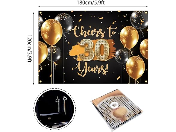 NC Cheers to 30 Years Backdrop Banner