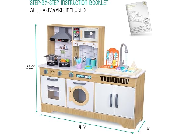 Wide Kitchen Set with Laundry Natural