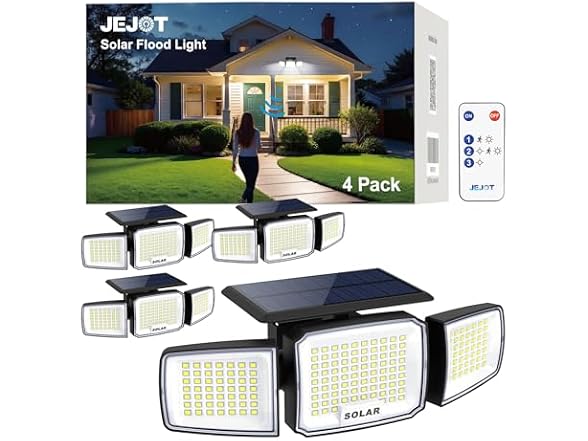 JEJOT Solar Security Flood Light