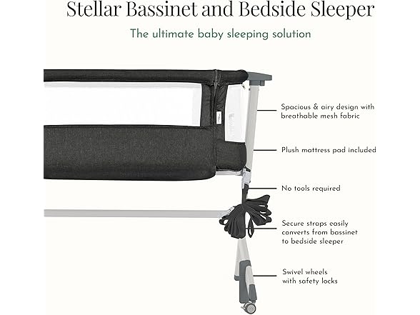 Evolur Stellar Bassinet & Bedside Sleeper