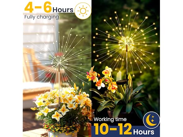 GIGALUMI 2-Pack Solar Firework Lights