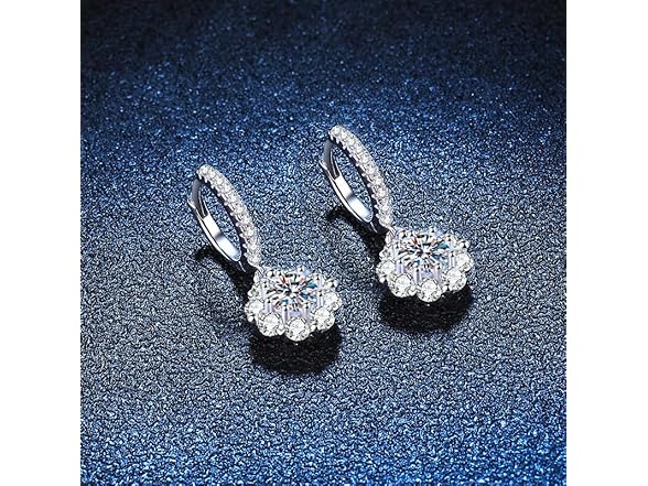 Moissanite Diamond Dangle Earrings