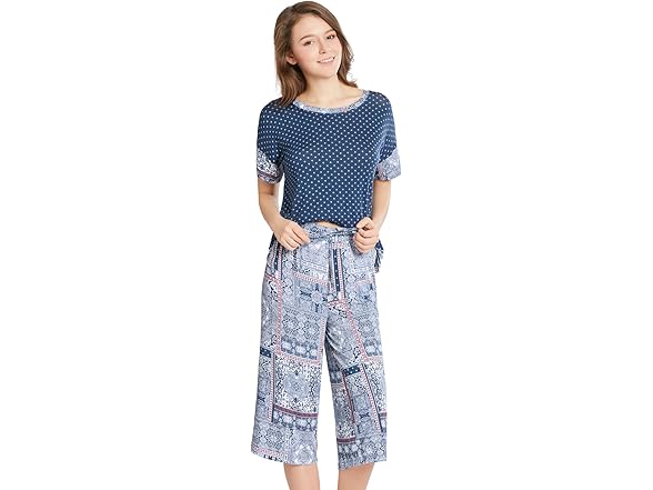 INK+IVY Navy 2PC Bedouin PJ Set (S)