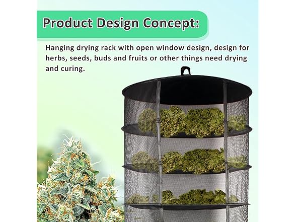 Growsun Herb Drying Rack, 2ft Diameter