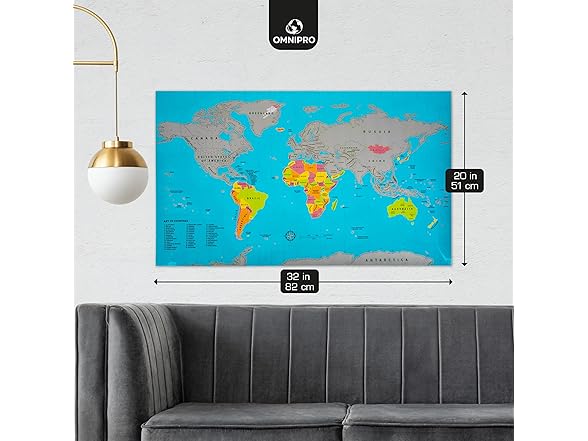 OMNIPRO Extra Large Scratch Off World Map Poster